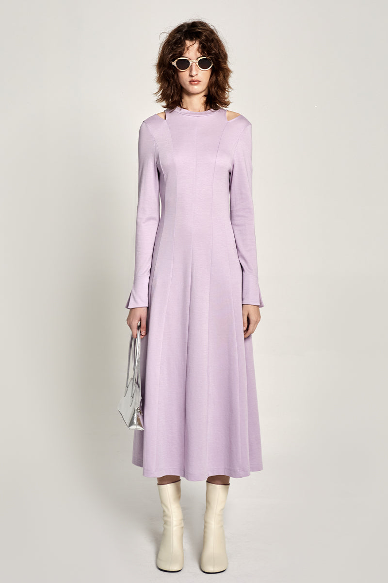 Knitted Off-Shoulder Maxi Dress