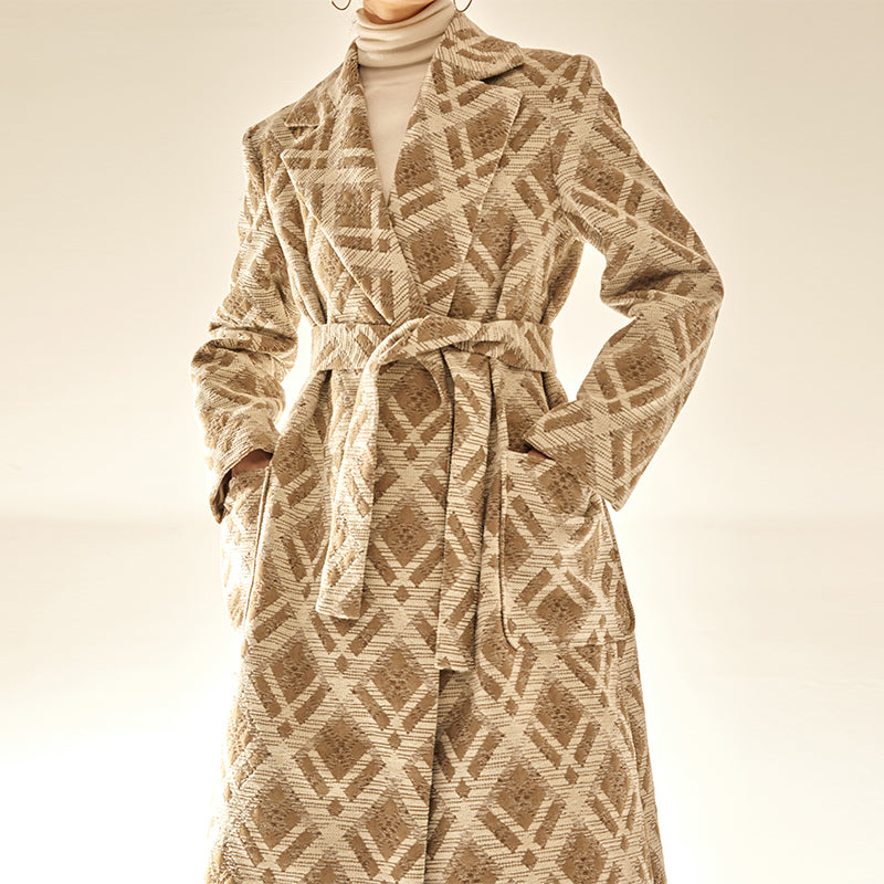 Patterned Wool Coat