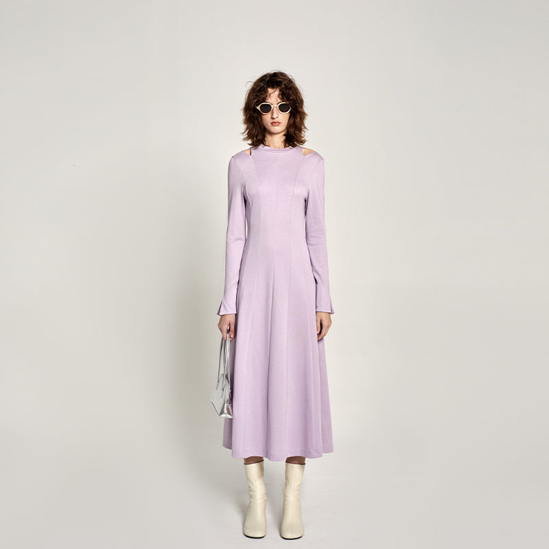 Knitted Off-Shoulder Maxi Dress