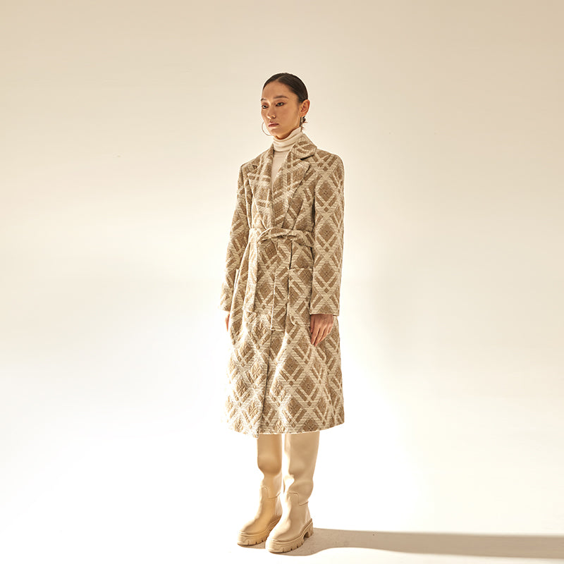 Patterned Wool Coat