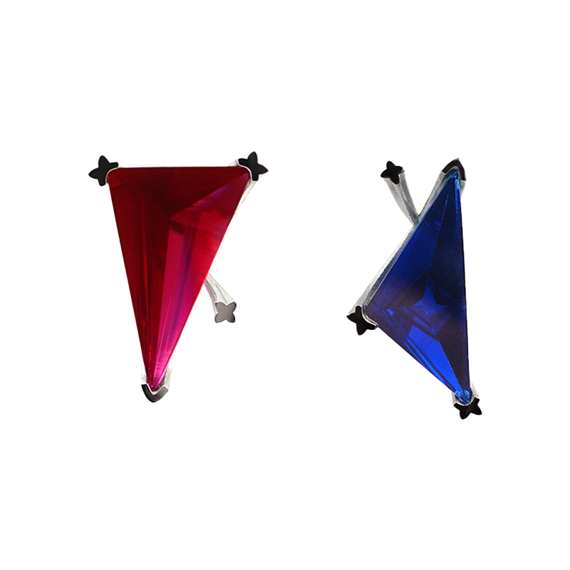 Pair of Xuguang Series Ruby and Sapphire Earrings