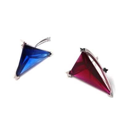 Pair of Xuguang Series Ruby and Sapphire Earrings