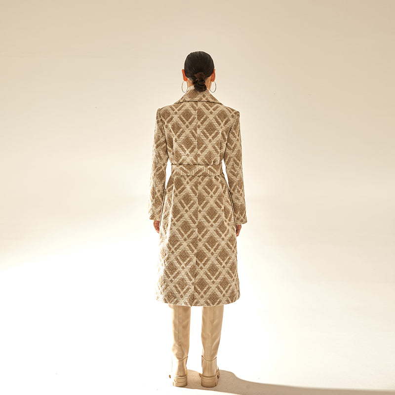 Patterned Wool Coat