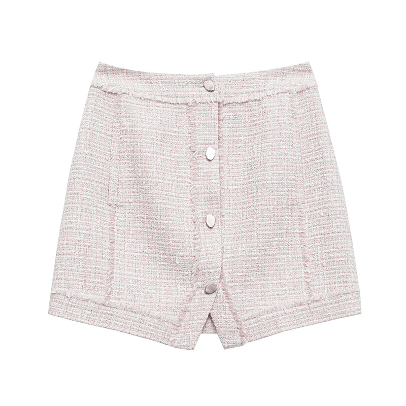 Chanel-Style Slit Mini Skirt