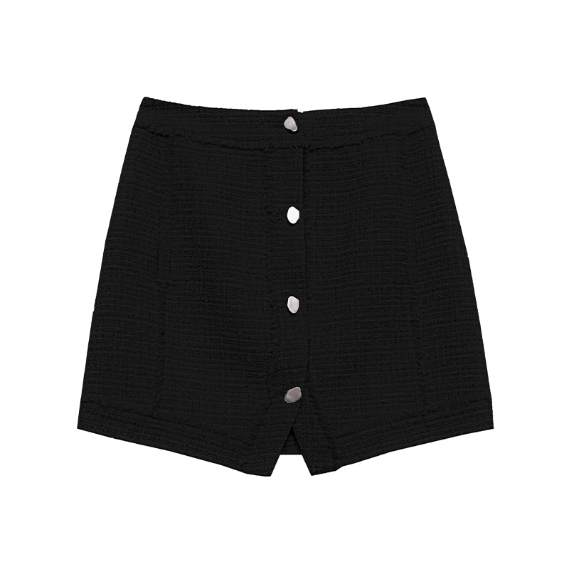 Chanel-Style Slit Mini Skirt