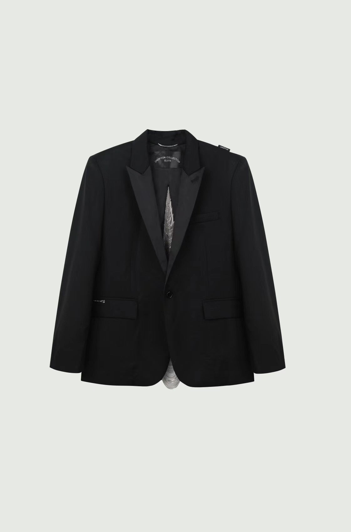 Black Chain Back Suit Jacket, Same as Sha Yiting's Style