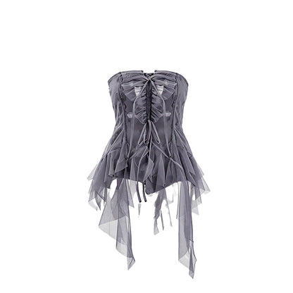 Fragmented Memories Smocked Top Purple