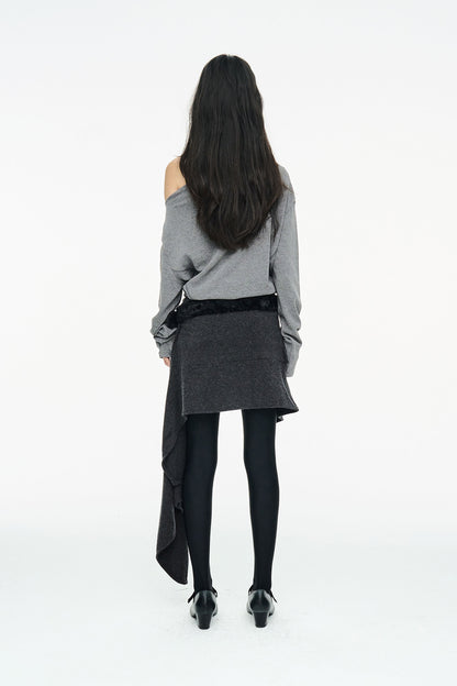 LAYERED FLARE TOP / CHARCOAL