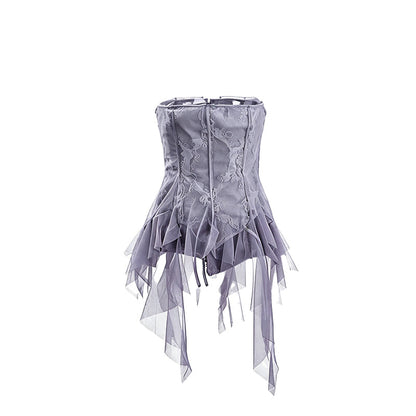 Fragmented Memories Smocked Top Purple