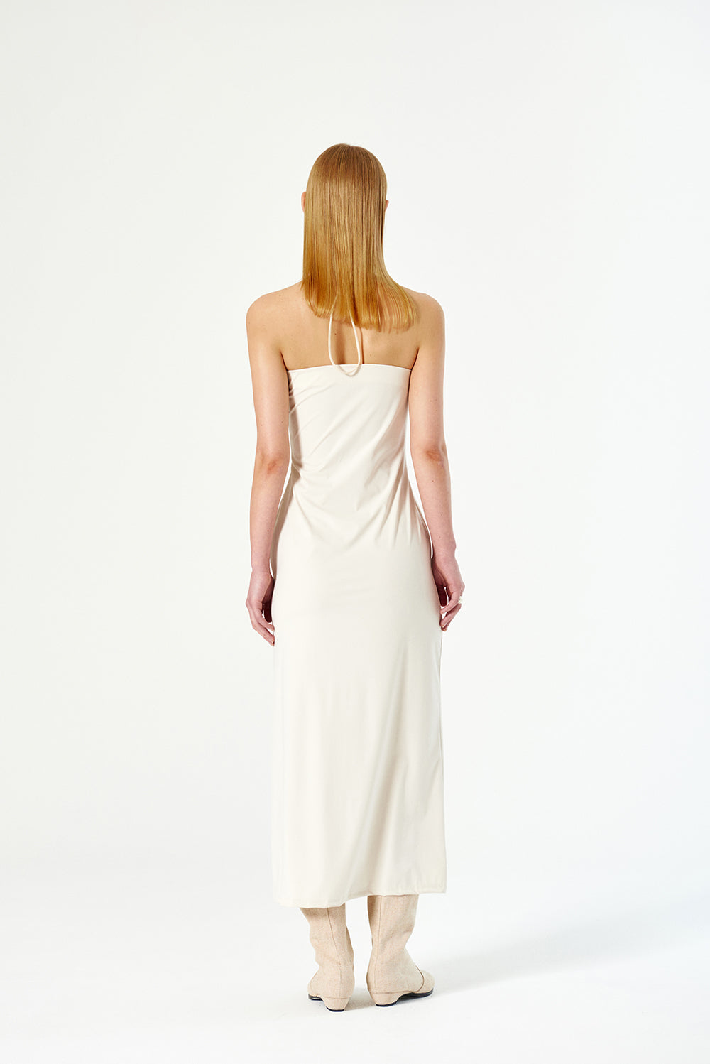 STRETCHY MAXI DRESS Beige