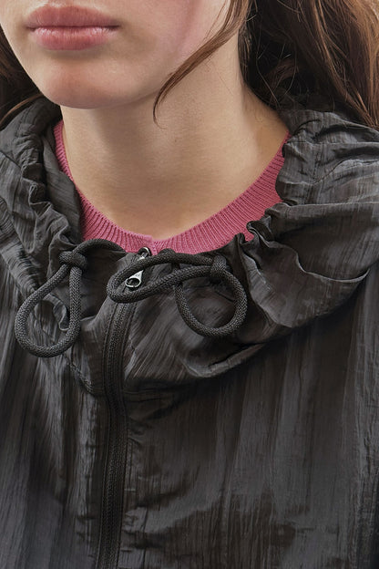 CREASE HOODIE ZIP UP BLACK