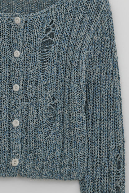 DAMAGE CROP CARDIGAN