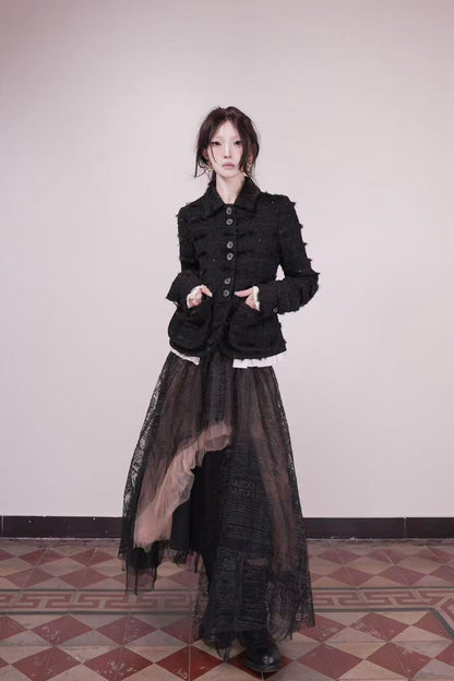 Little Swan Tulle Skirt Newspaper Playful Print