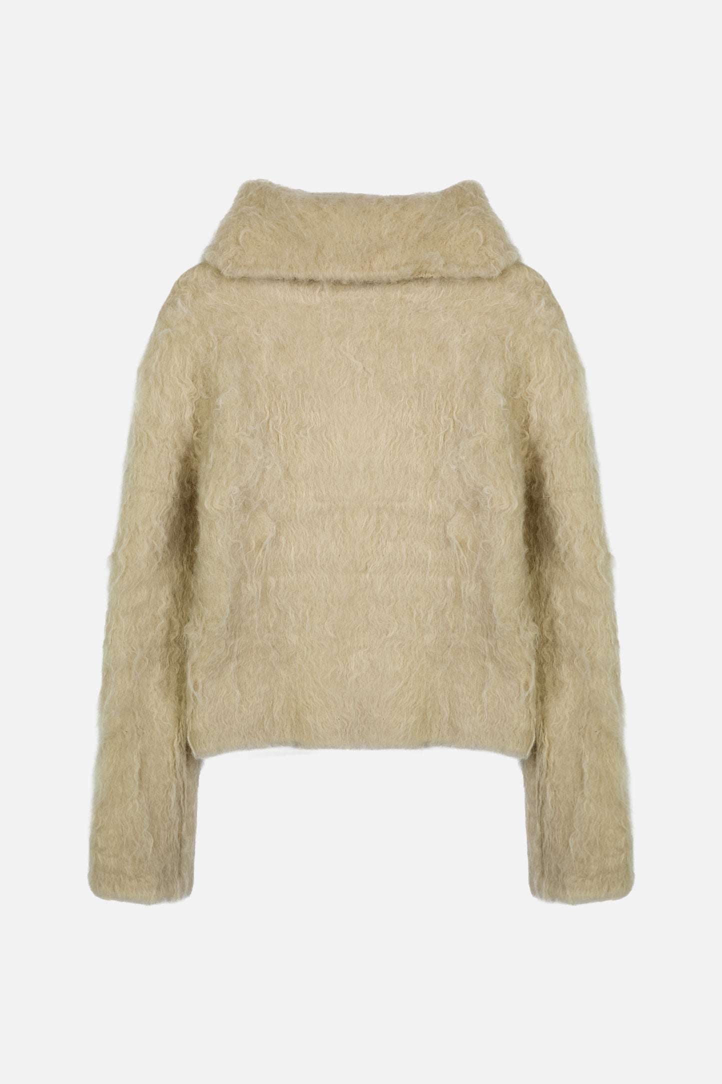 HAIRY COLLAR CARDIGAN / BEIGE