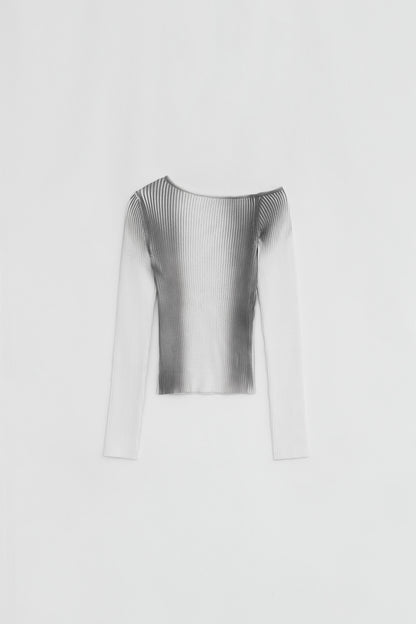 ONE OFF SHOULDER SPRAY KNIT GREY