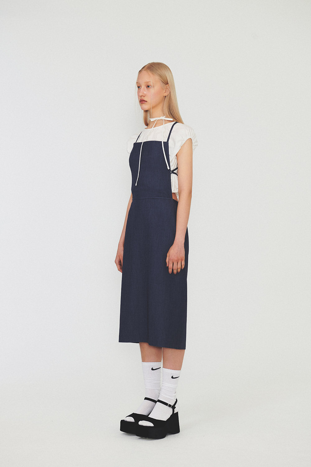 STRAP SLEEVELESS DRESS Blue