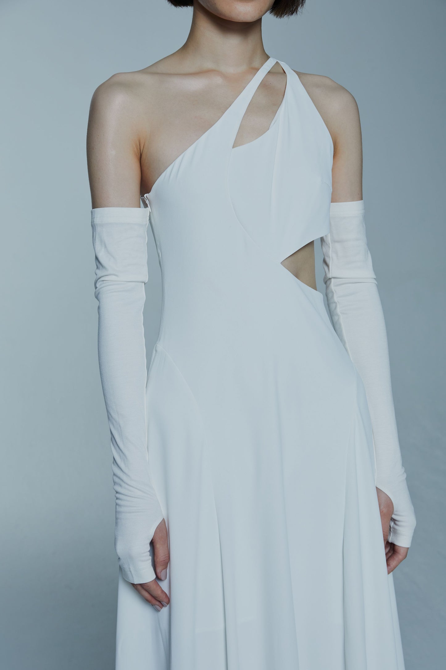 White Hollow Out Off-shoulder Dress-Pre-order