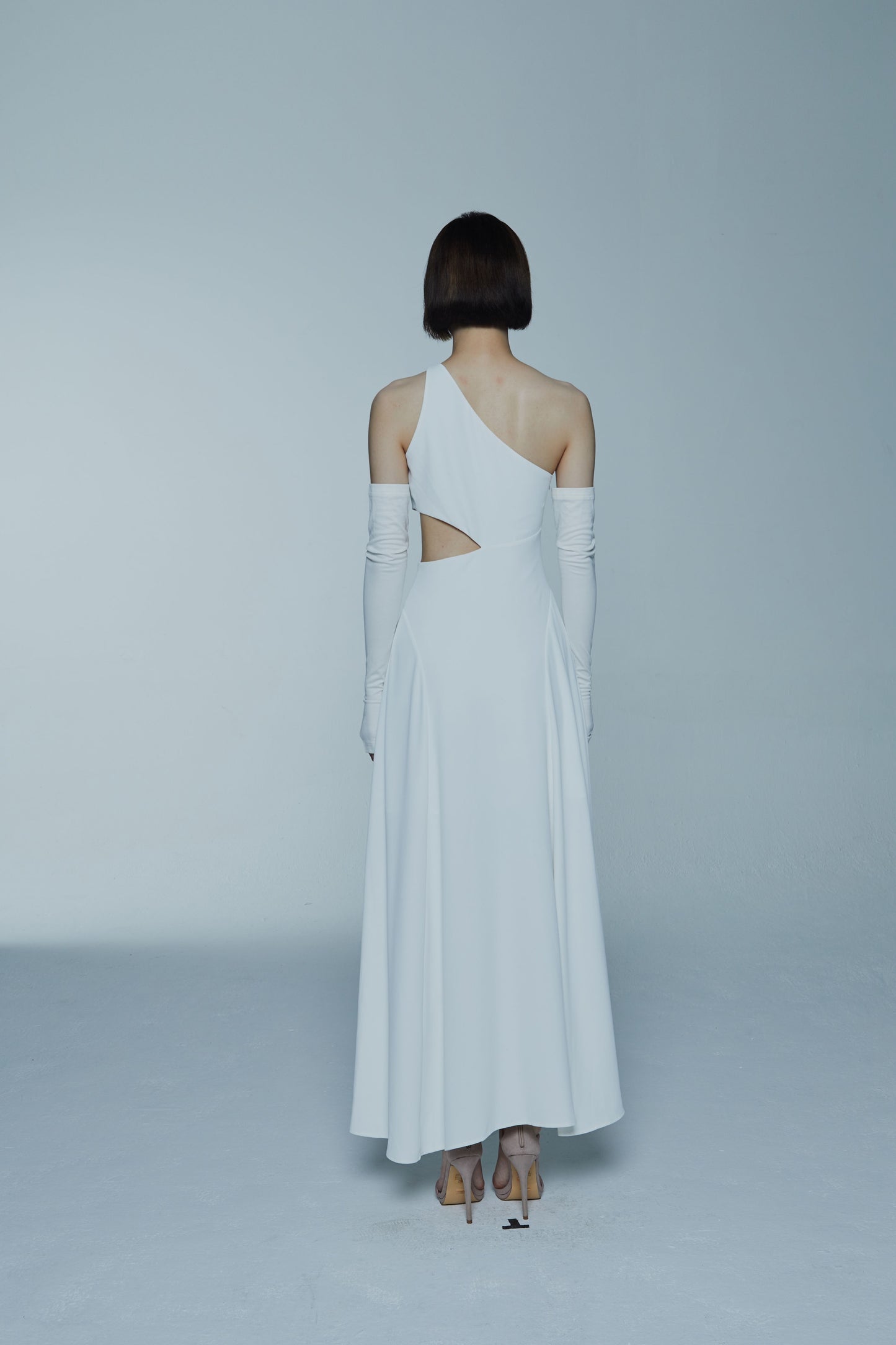 White Hollow Out Off-shoulder Dress-Pre-order