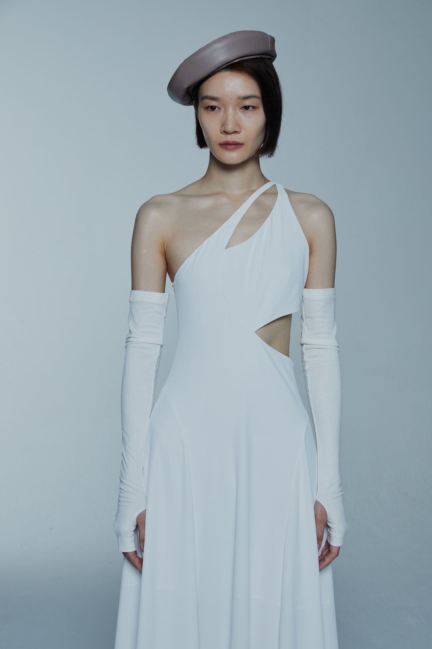 White Hollow Out Off-shoulder Dress-Pre-order