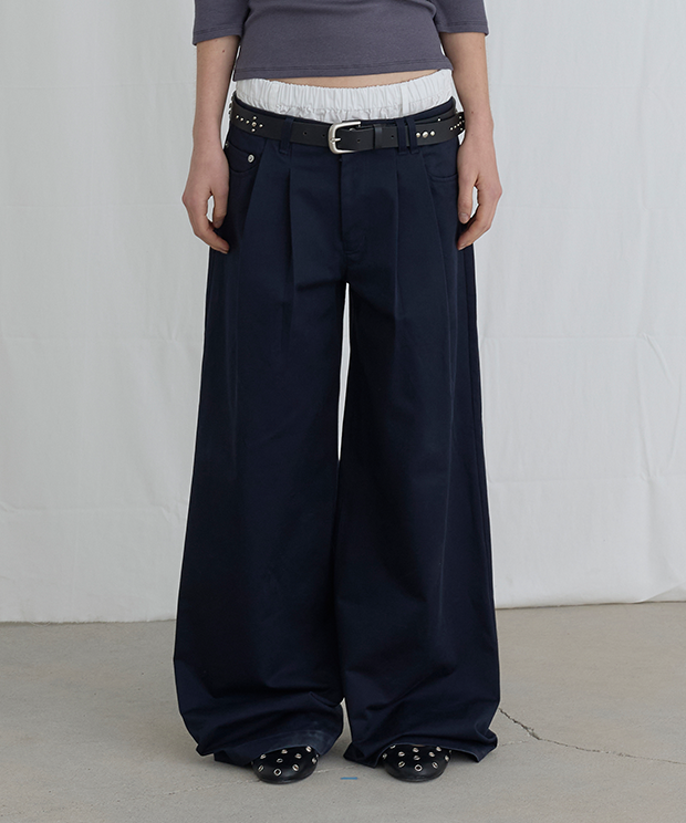 UNDERWEAR LAYERED TROUSERS - NAVY
