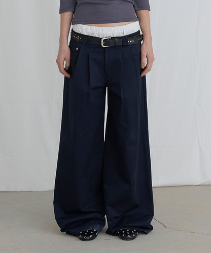 UNDERWEAR LAYERED TROUSERS - NAVY
