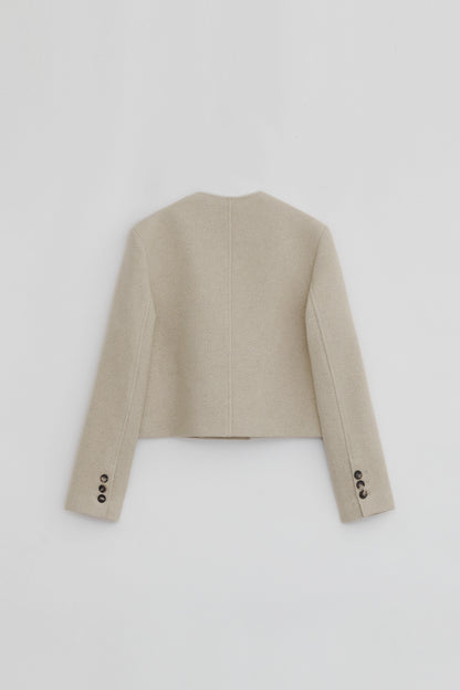 WOOLLY NO COLLAR JACKET