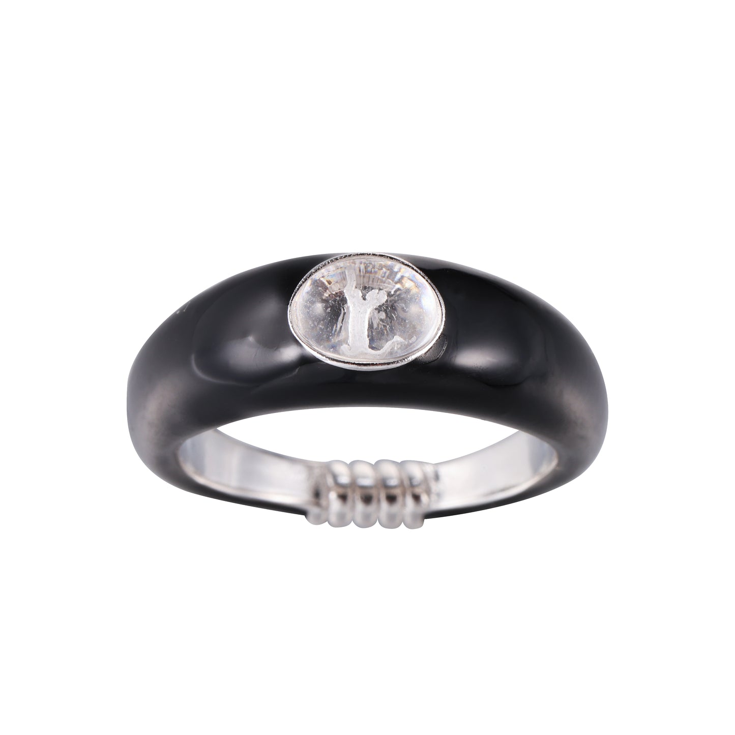 Black Wax Pearl Clip-on Ring