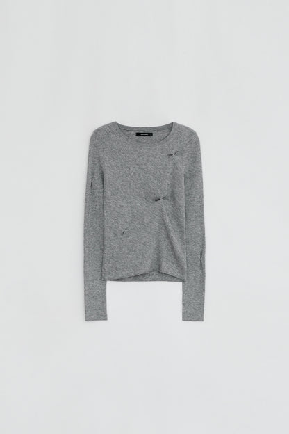 SLIM RIBBED SNAP KNIT