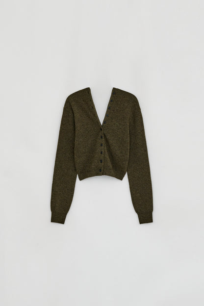 V NECK BUTTON CARDIGAN