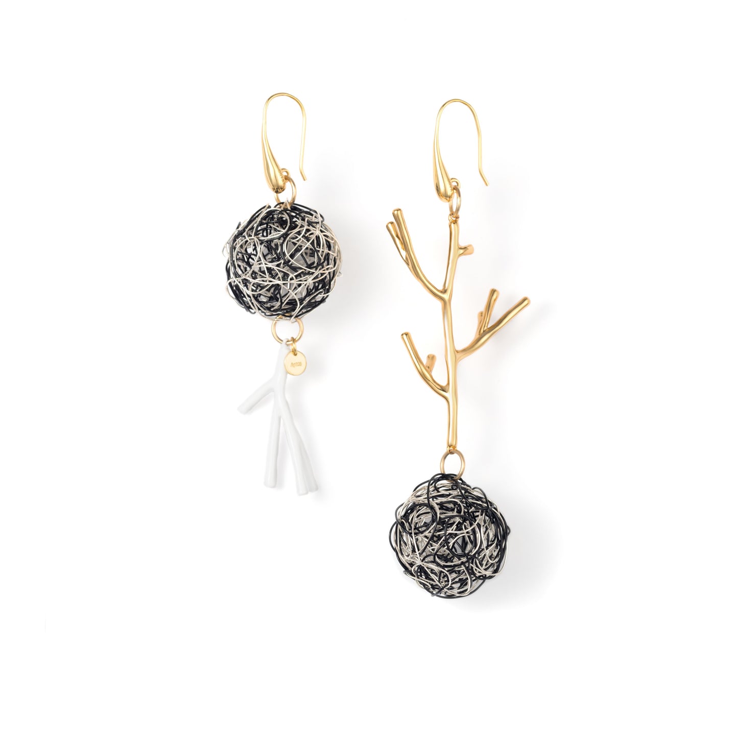 Texture Series - Spherical Branch Pendant Earrings