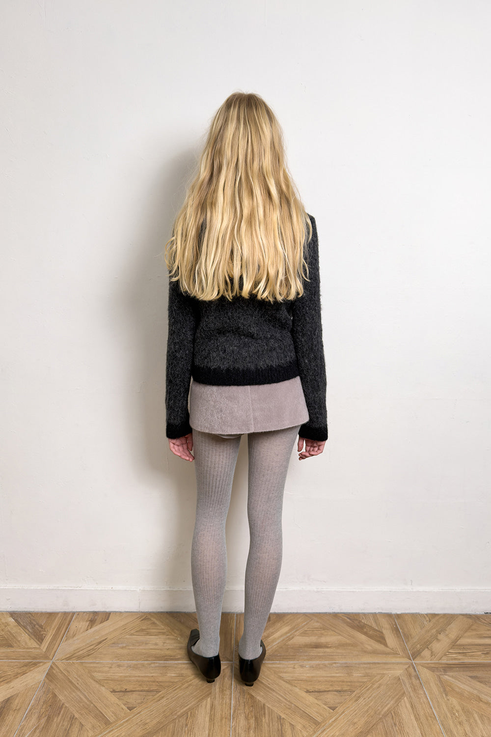 HEART ARGYLE JACQUARD HOOD ZIP UP