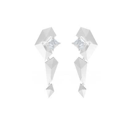 Modern Geometric Encounter Earrings | Crystal Series | 925 Sterling Silver