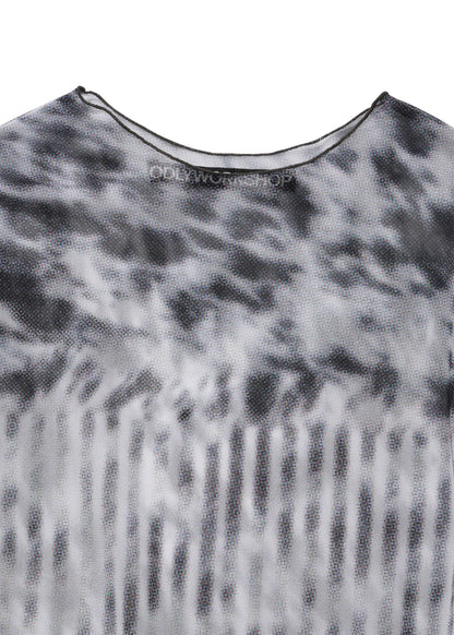 Cowhide Stripe Mesh Tee