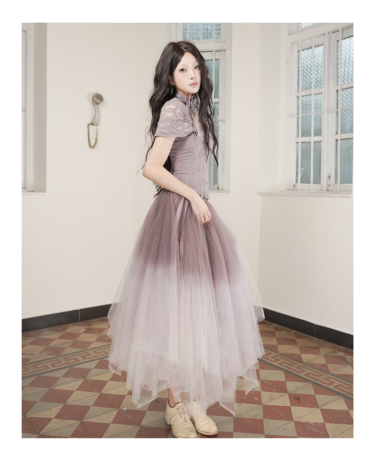Wave V-Neck Off-Shoulder Tube Dress 2.0 Purple
