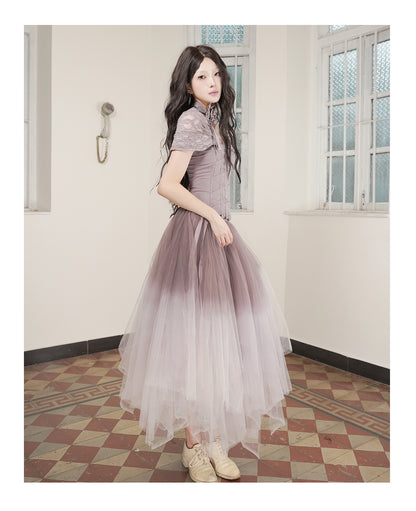 Wave V-Neck Off-Shoulder Tube Dress 2.0 Purple