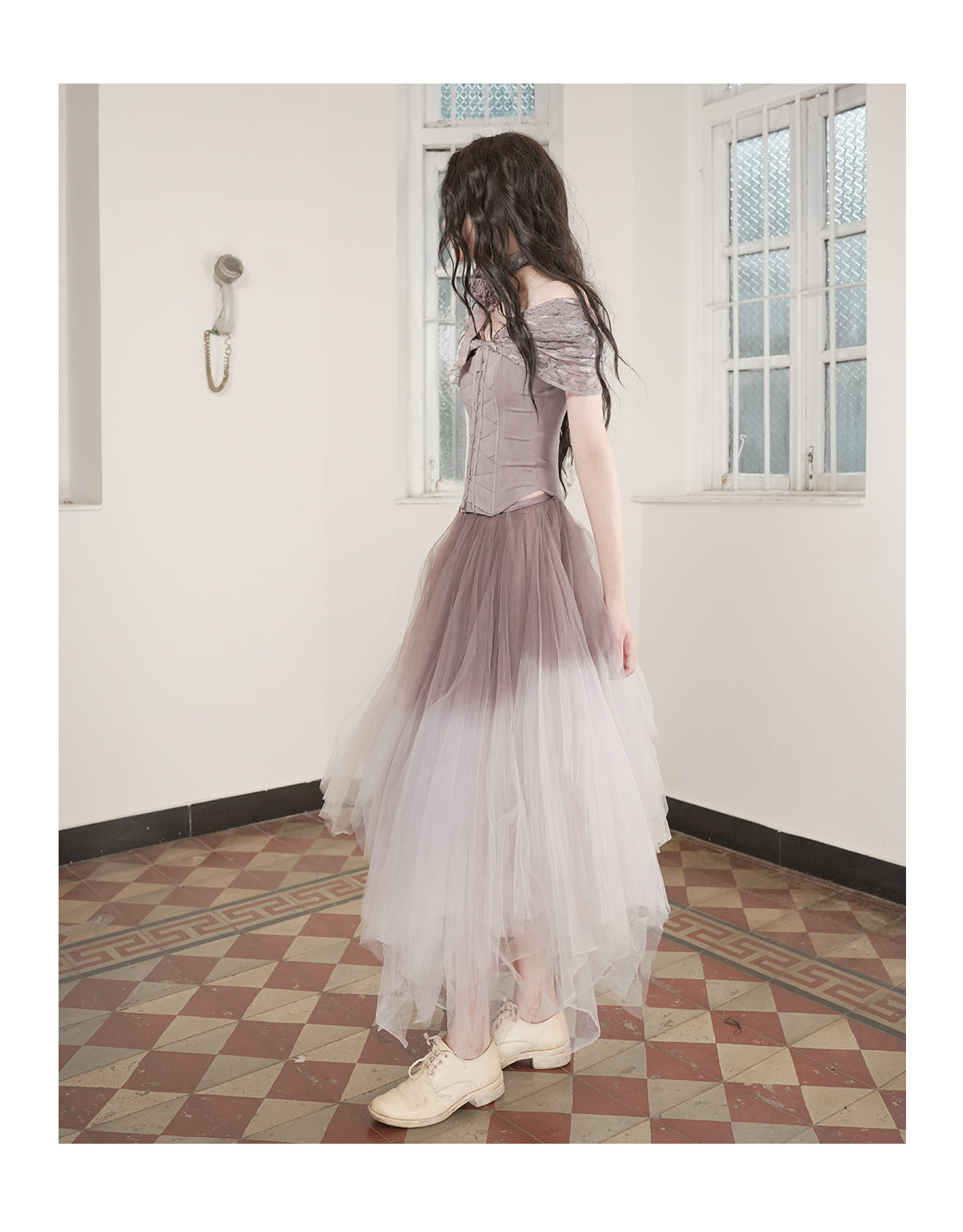 Wave V-Neck Off-Shoulder Tube Dress 2.0 Purple