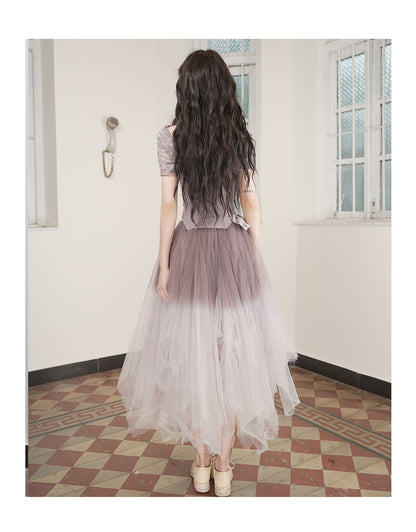 Wave V-Neck Off-Shoulder Tube Dress 2.0 Purple