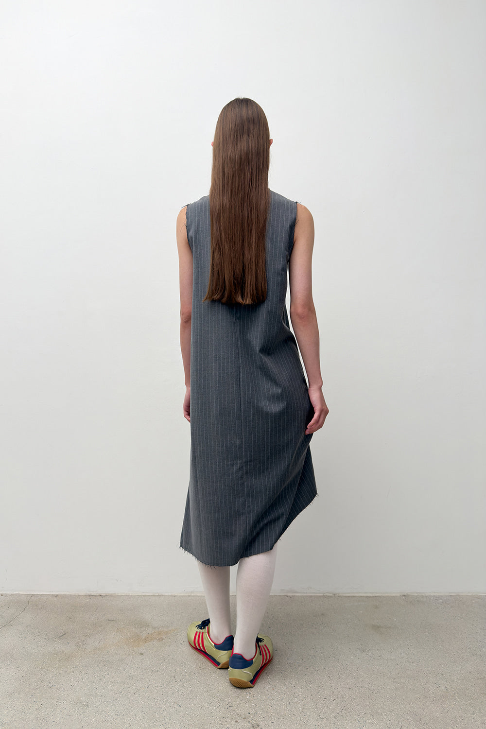 UNBALANCED LONG DRESS Charcoal