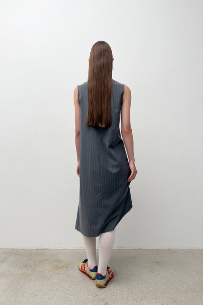 UNBALANCED LONG DRESS Charcoal