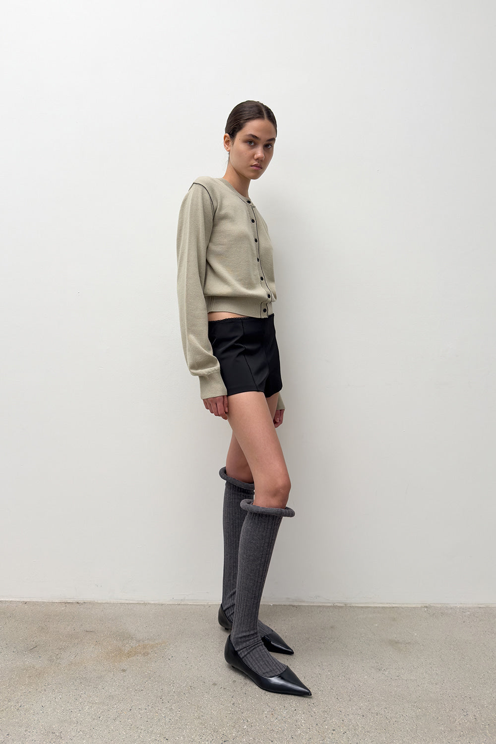 STITCH KNIT CARDIGAN CREAM