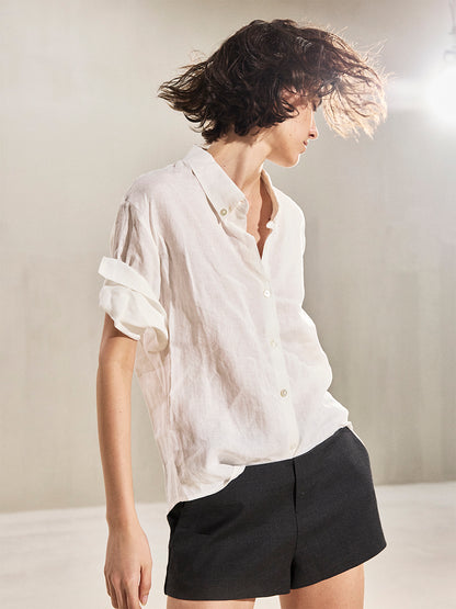 002RELAX CRAFTED ROLL UP SHIRT Linen