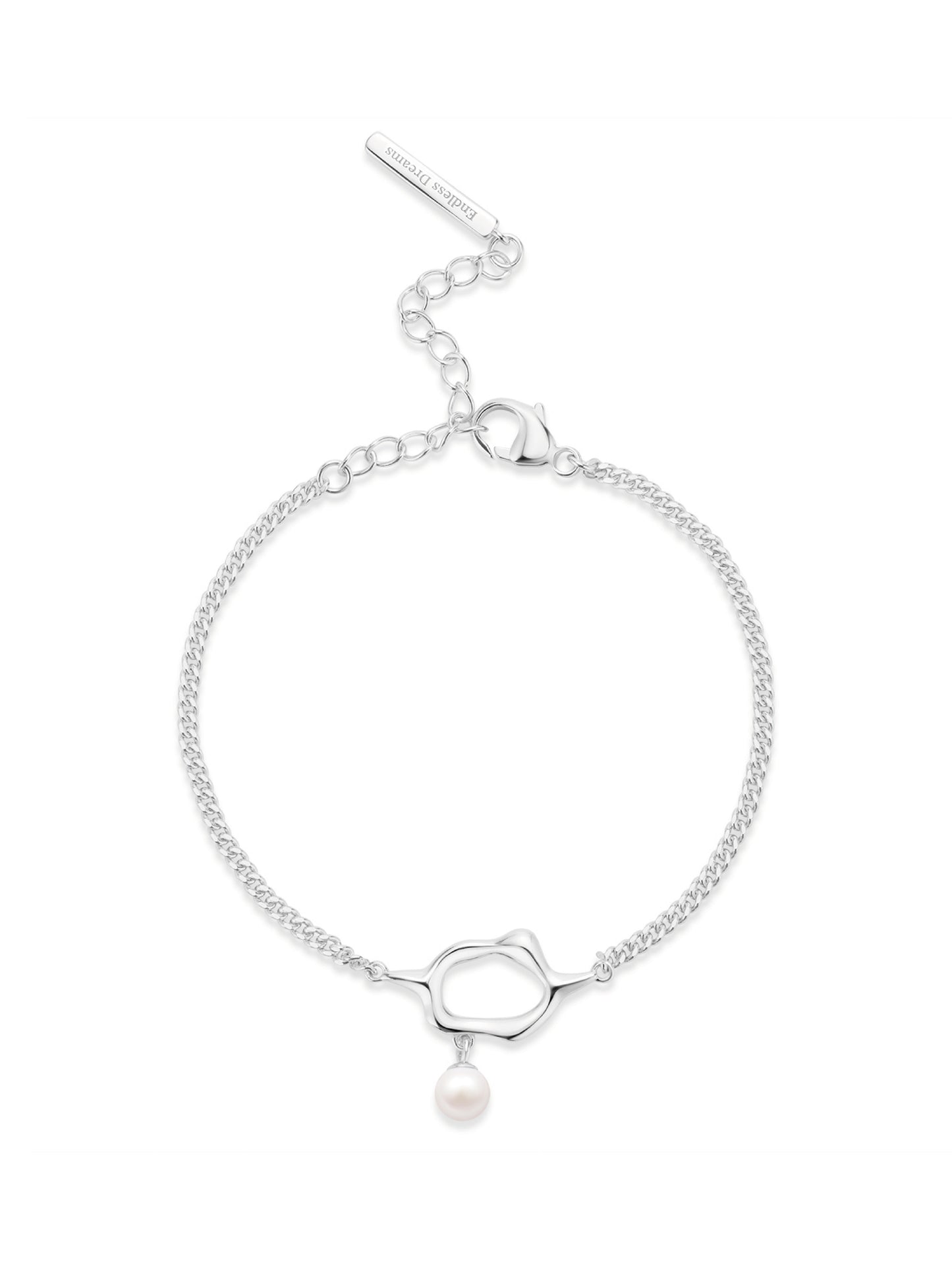 Natural Freshwater Pearl Loop Open Bracelet | 925 Sterling Silver