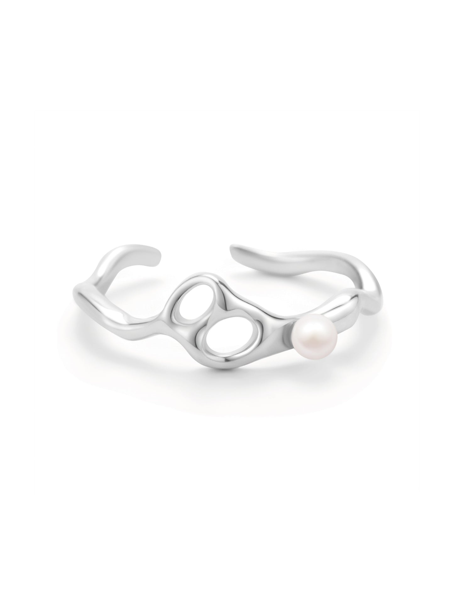 Pearl Circle Open Ring