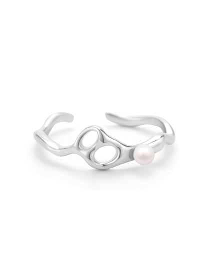 Pearl Circle Open Ring