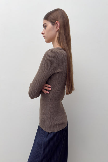DIAGONAL BUTTON KNIT