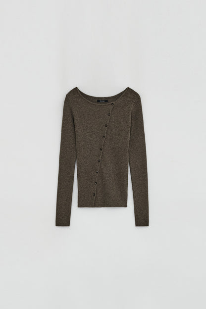 DIAGONAL BUTTON KNIT
