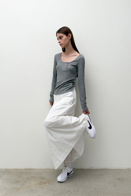 STITCHED TRAPEZE SKIRT