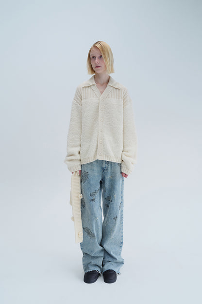 STITCHED DENIM PANTS