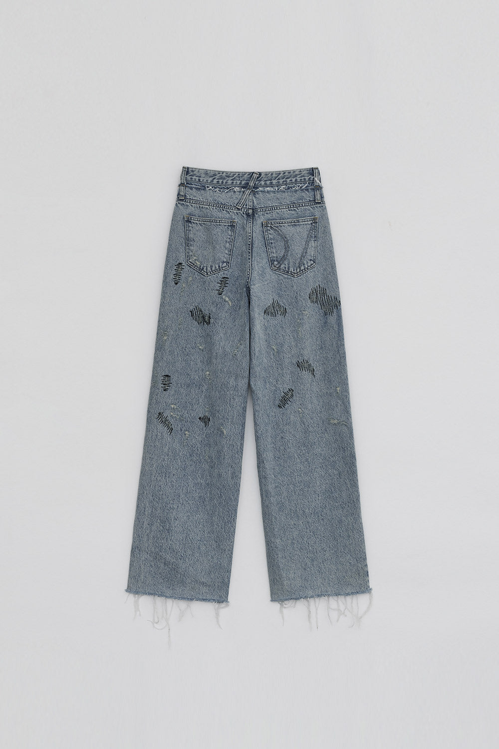 STITCHED DENIM PANTS