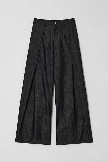 RELAXED WIDE DENIM PANTS BLACK